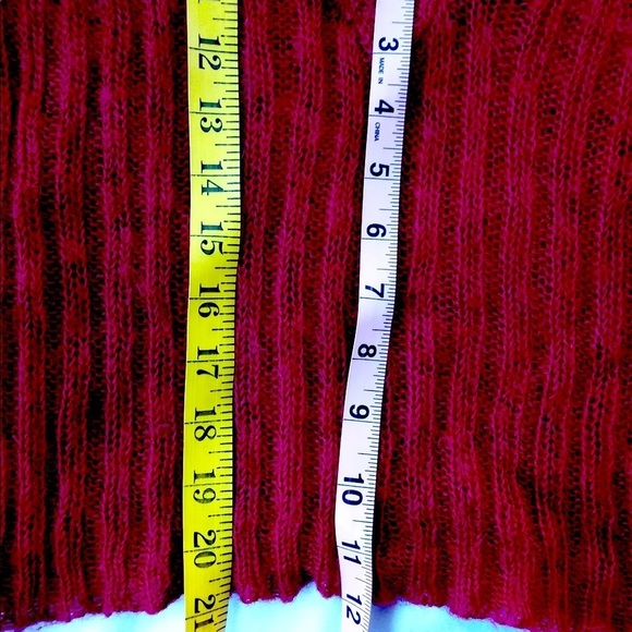 Red Knit V- Neck Sweater - Picture 4 of 6